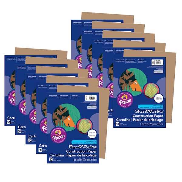 Prang Construction Paper, Light Brown, 9in. x 12in. Sheets, 500PK P6903 - main